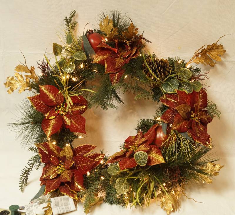 lot 2558 image: Gorgeous Fall Hanging Wreath - Over 2 feet across Ready to hang on your door