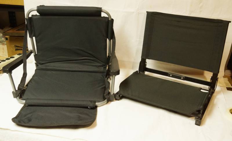lot 2581 image: Lot of 2 NICE Stadium Chairs - Black Augusta Orioles - Very, very nice