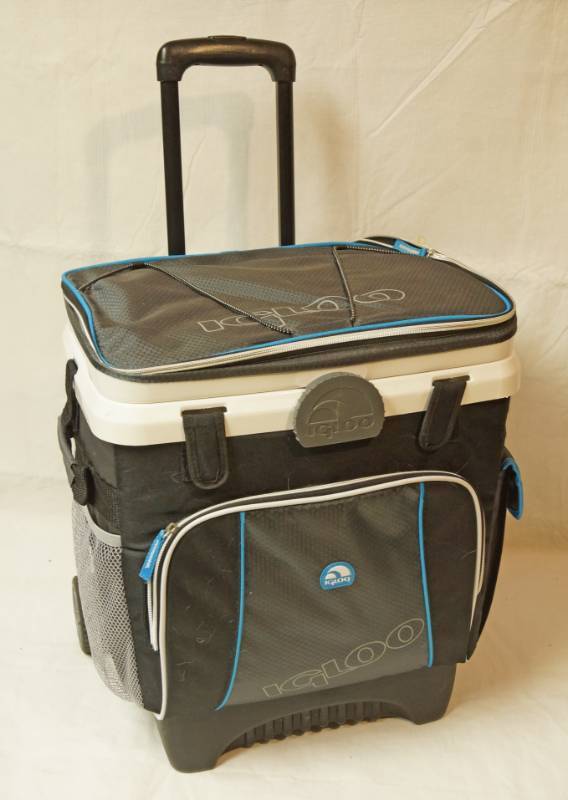 lot 2584 image: Igloo Padded Rolling Cooler with Handle - Very nice and clean - no odors - like new