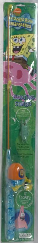 lot 3480 image: Zebco - The Very First FLOATING Kids Rod and Reel - Kid-Proof Line Guides - New In Package - Sponge Bob