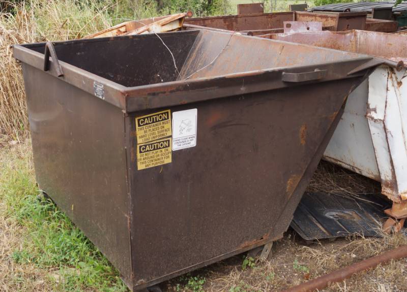 lot 3502 image: Steel Dumpster Bin - Use For Trash - Scrap Metal Storage - Burn Barrel  & More - WE CAN HELP LOAD