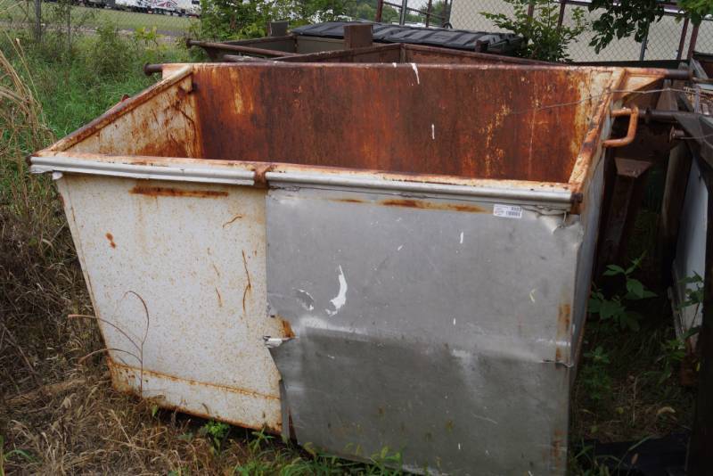 lot 3503 image: Steel Dumpster Bin - Use For Trash - Scrap Metal Storage - Burn Barrel  & More  WE CAN HELP LOAD THIS ITEM