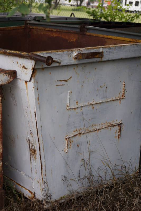 lot 3508 image: Steel Dumpster Bin - Use For Trash - Scrap Metal Storage - Burn Barrel  & More  WE CAN HELP LOAD