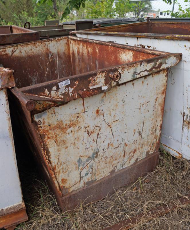lot 3509 image: Steel Dumpster Bin - Use For Trash - Scrap Metal Storage - Burn Barrel  & More . WE CAN HELP LOAD