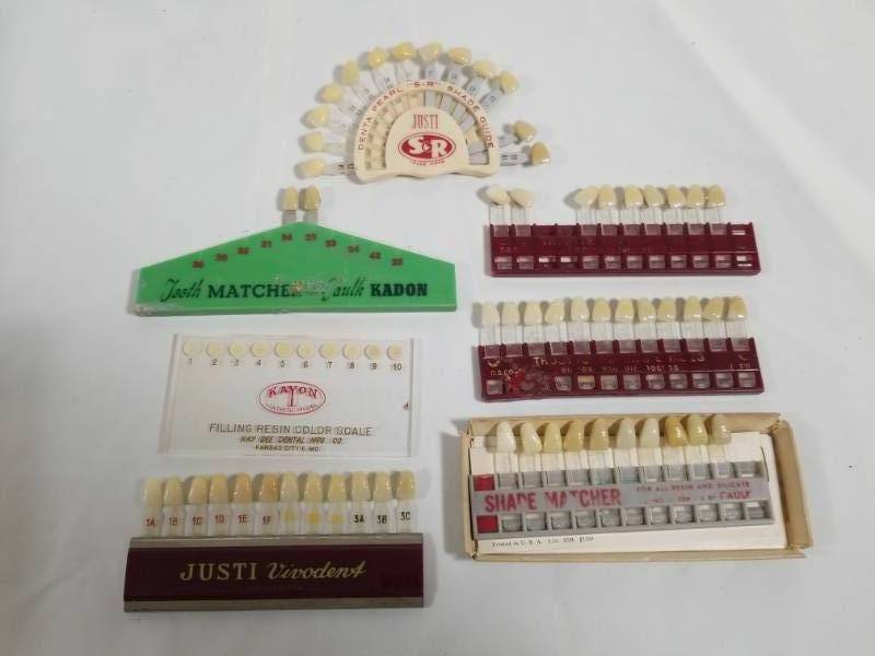 lot 8038 image: Vintage Dental  Tooth Shade Matching Samples.  This is how you can make extra $$$ from the tooth fairy