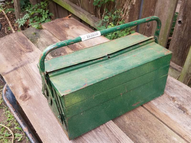 lot 8067 image: Green Folding Multi Level Tool Box
