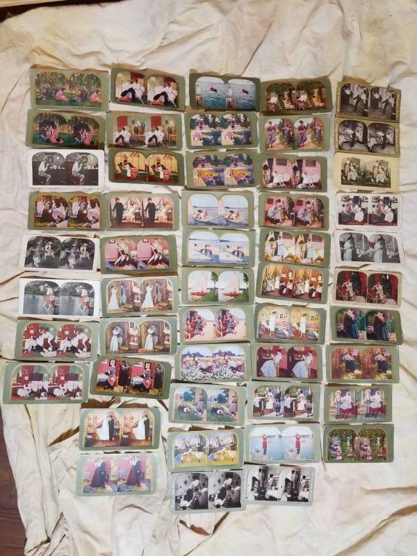 lot 8084 image: 50 - Humor - Romantic  Stereo Views 3D Images  Cards