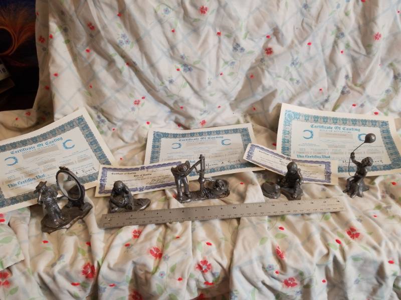 lot 8103 image: Lot of 5 Limited Edition Signed Michael A Ricker Pewter w Certificates