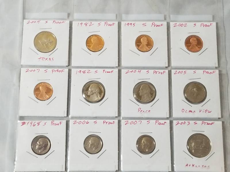 lot 8127 image: Lot of 12 U.S. Proof Coins  ranging in dates from 1968-2006