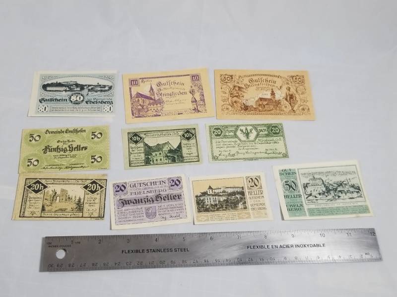 lot 8140 image: Lot of 10 Old German Paper Money 1920s