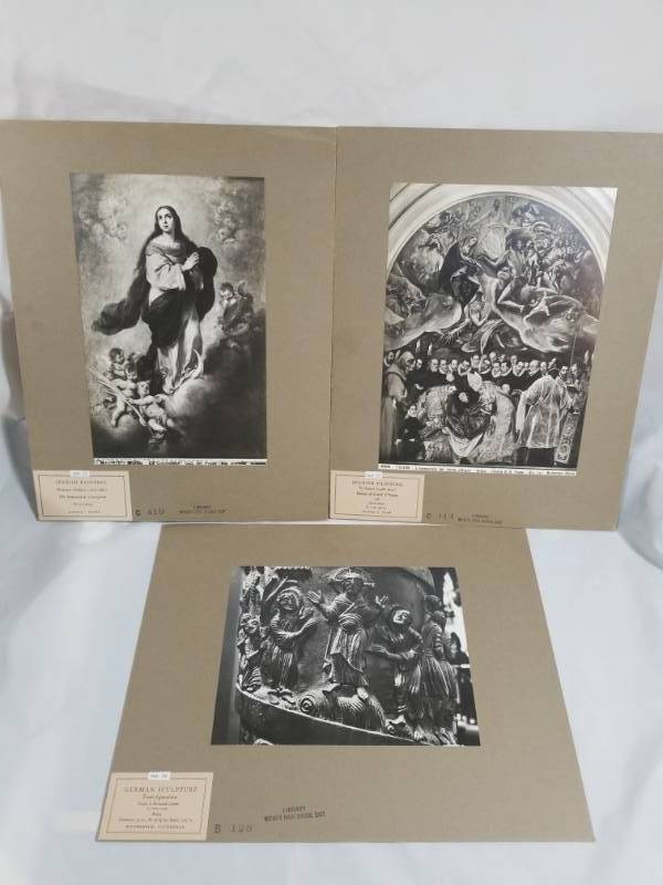 lot 8143 image: Lot of 3 Old Photos of Religious Art  One Embossed (Staatliche Bildstelle Berlin)