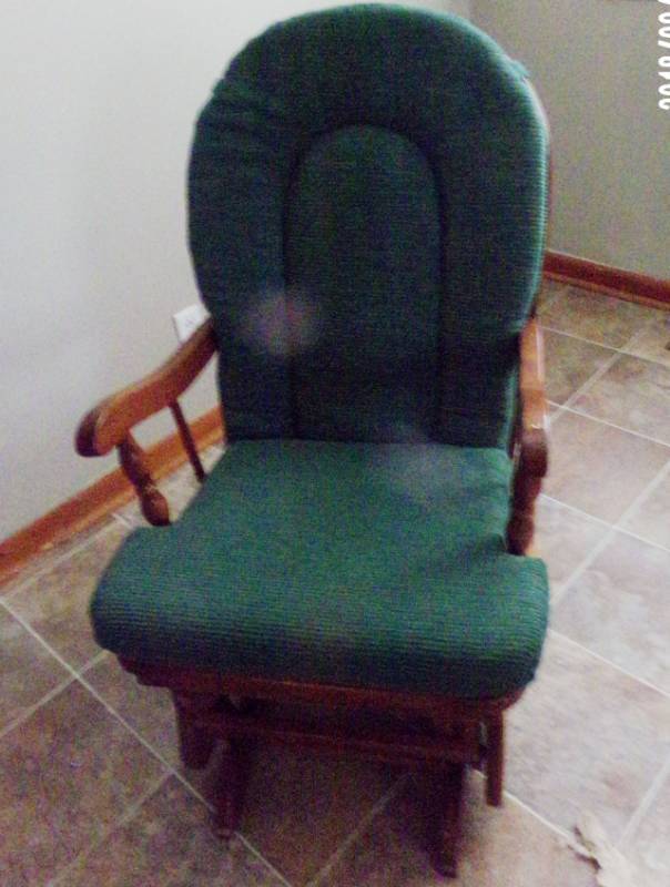 lot 9060 image: glider rocking chair color green