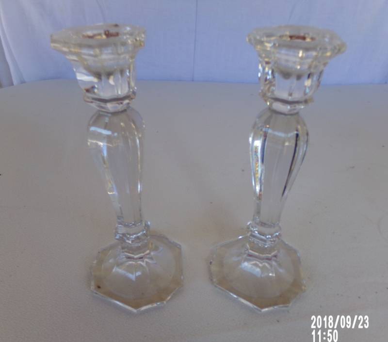 lot 9085 image: glass candle holders