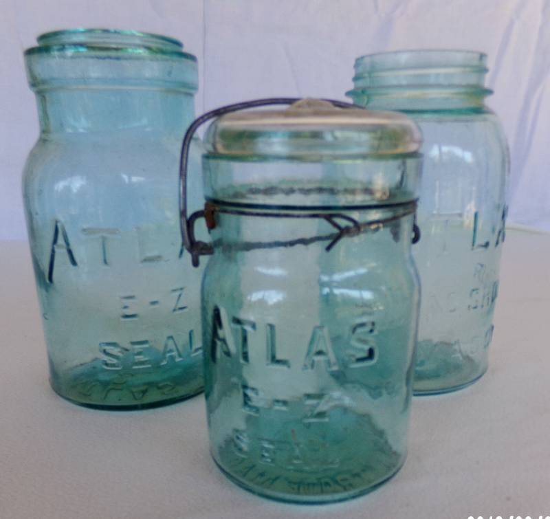 lot 9093 image: green antique atlas jars