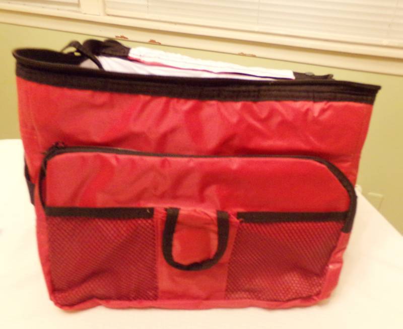 lot 9597 image: Red & Black Lunch Bag