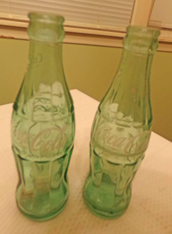 lot 9555 image: Lot of 2 6 12 Oz. Coca-Cola Bottles