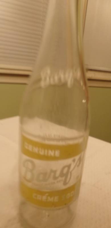 lot 9554 image: 12oz. Glass Barqs Creme Soda Bottle New Orleans, LA