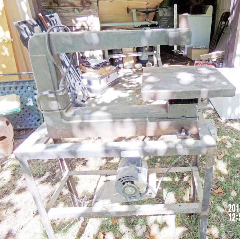 lot 9030 image: scroll saw with stand - works