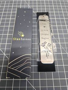 lot 28589 image: Retirement Themed Metal Bookmark with Floral Design