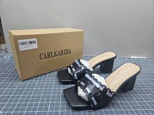 lot 28611 image: Carlkarida Black Decorative Sandals Size 5.5