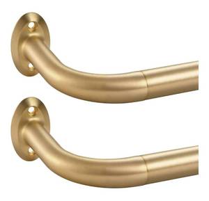 lot 28619 image: 2 Pack 1Inch Diameter Wrap Around Curtain Rods for windows 28-120inch(2.3-10Ft), Splicing Adjustable Room Darking Drapery Rod with Aluminum Finials and Brackets,Gold