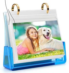 lot 28622 image: ZEEYUAN 4x6 Acrylic Desktop Flip Photo Album Horizontal Standing for Office Decor 4x6 Small Desk Photo Album on Stand Landscape Family Photos Collection Book Tabletop Display