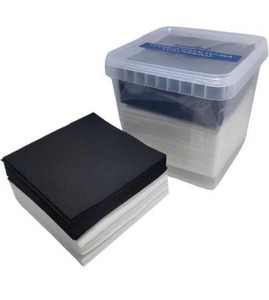 lot 28629 image: Suenoazul Black Cocktail Napkins White Disposable Thicker 1 Ply Beverage Napkin Bar Linen-Like Square Paper for Everyday Use Party or Wedding 5X 5Inch (50Pcs White50Pcs Black