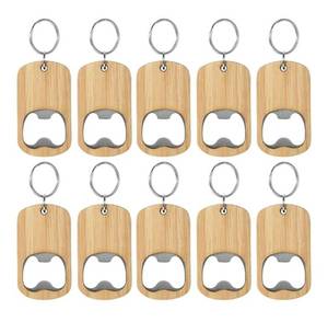 lot 28681 image: HEMOTON 10pcs Wooden Keychain Bottle Opener Flat Beer Opener for Parties Creative Present for Drinkers Lightweight Portable Design for Home Bar and Gatherings