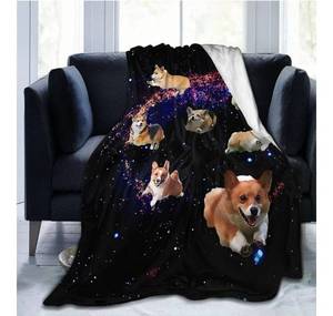 lot 28692 image: Space Corgis Dog Throw Blankets Flannel Blanket Space Corgis Dog Blanket Soft Bed Throw Blanket Luxurious Warm Cozy Throw Blanket All-Season for Couch Sofa Bed for Adults Kids Boys Teens Gift 60x50