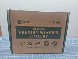 lot 28707 image: SaveWare Eco-Friendly Wooden Cutlery Set - 50 Sets