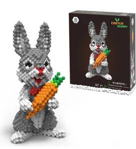 lot 28720 image: KADELE Easter Bunny Building Animal Sets, Extremely Challenging STEM Building Blocks Decor for Adults Kids, Micro 3D Educational Toys for Boys Girls Ages 8 and Up (927 Pieces