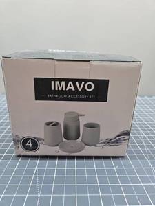 lot 28733 image: IMAVO 4-Piece Modern Bathroom Accessory Set