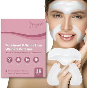 lot 28734 image: Forehead Wrinkle Patches and Smile Line Patches Set  Hyaluronic Acid Aloe Collagen Vitamin E  Overnight Treatment for Fine Lines Nasolabial Folds and Facial Wrinkles  Non-Invasive Skin-Friendly