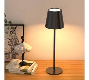 lot 28736 image: Cordless Table Lamp Rechargeable, 3 Adjustable Height, 5000mAh Battery Operated, 3 Colors Smooth Dimming, Portable LED Waterproof Table Lamp for Dining, Bedroom, Outdoor- Black