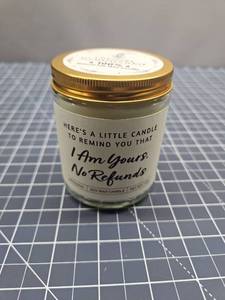 lot 28752 image: Natural Lavender & Eucalyptus Soy Candle - I Am Yours, No Refunds