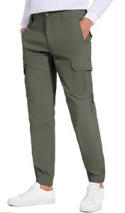 lot 28764 image: Future Flow Mens Lightweight Hiking Pants, Slim Fit Stretch Joggers, Waterproof Outdoor Pants with Pockets Size 36