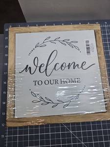 lot 28776 image: Welcome to Our Home Wall Sign with Wooden Frame 10x12