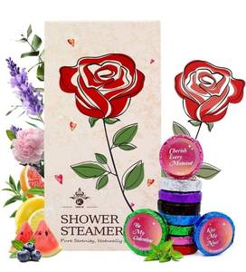 lot 28793 image: 10 Rose Scented Shower Steamers - Luxe Aromatherapy Gift Set