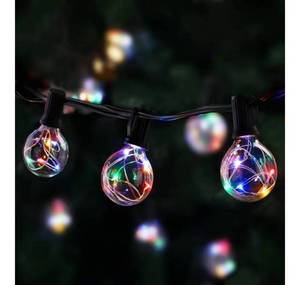 lot 28815 image: 38.5Ft IP65 Waterproof, 303 0.1w per Bulbs Energy Saving, Multi Color Outside Decorative Lighting Hanging for Patio Porch Garden Bistro Party Wedding