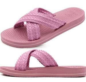 lot 28829 image: COFACE Womens Orthopedic Sandals Comfortable Orthotic Soft Cushion Recovery Plantar Fasciitis Walking Slip On Ladies Cloud Cross Slides for Woman Size 7