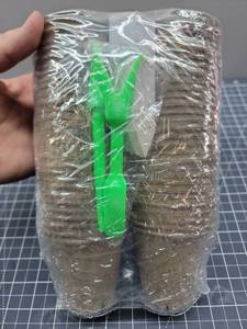 lot 28841 image: Biodegradable Peat Pots - 60 Pack (3.1) with Drainage Holes