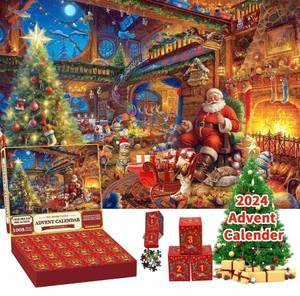 lot 28844 image: Advent Calendar 2025 Jigsaw Puzzle, 24 Days Christmas Countdown Calendar Advent Puzzles 1008 Pieces for Adults Kids, Holiday &amp New Year Gifts - Santas Secret Village (19.7 x 27.6)