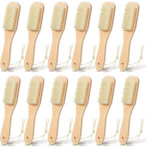 lot 28846 image: Honeydak 12 Pcs Wood Laundry Stain Brush Stain Remover Brushes Bulk Fabic Tough Remover from Delicate Fabrics Like Knits, Cotton, and Linens, Gentle on Fabrics, No Damage