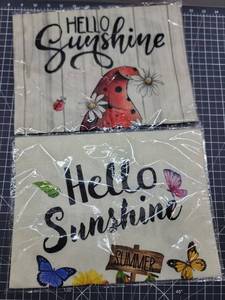 lot 28852 image: Lot of 2 Outdoor Flag Decorations 12x18 Inch