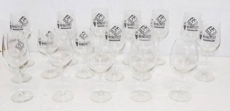 lot 5561 image: Nice Lot of Wine Glasses - Some from the Midwest Wine Fest