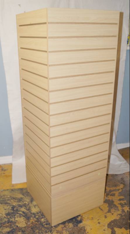 lot 6123 image: Nice, Rotating Retail Display w Slat Wall on Each of 4 sides