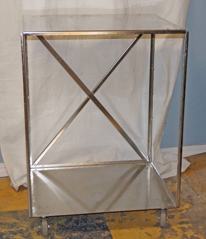 lot 6127 image: Commercial Metal Cart - Nice and Clean - Rolls Smooth