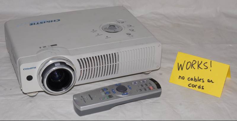 lot 6130 image: Projector w remote - WORKS No cord or cables - See Pics - CHRISTIE M# 38-VIV208-01