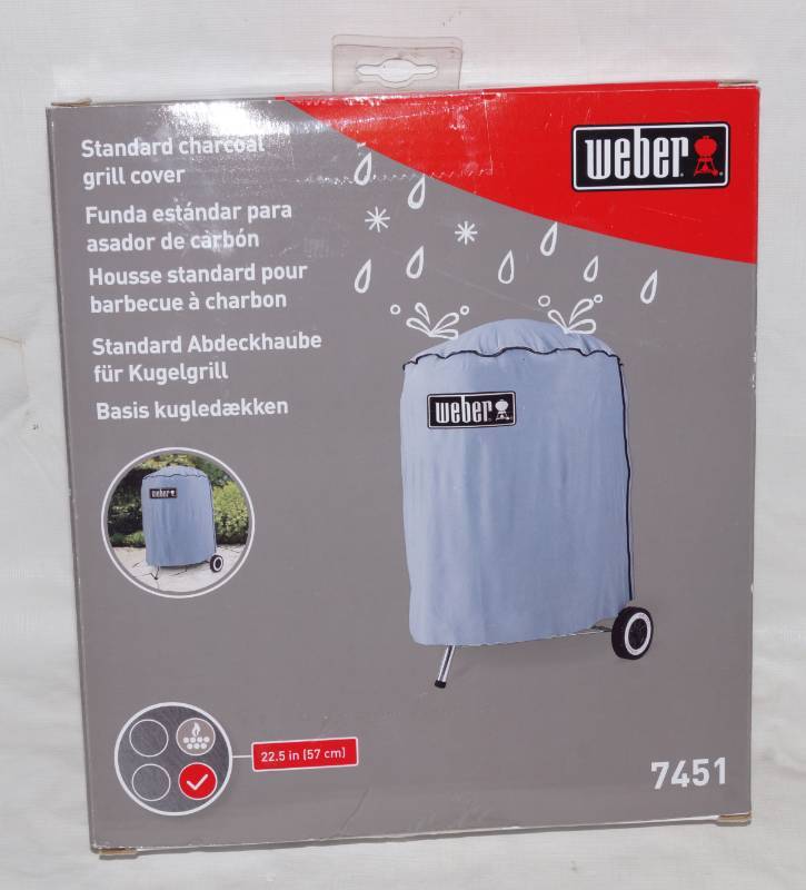 lot 6134 image: GIFT ALERT - NEW IN BOX - Weber Standard Charcoal Grill Cover M# 7451