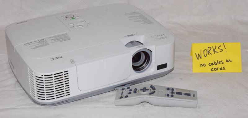 lot 6135 image: Projector w remote - WORKS No cord or cables - See Pics - NEC M# NP-M311X